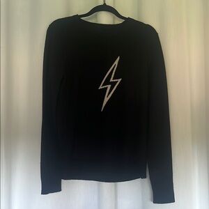 Zadig & Voltaire Black Sweater with Lightning Bolt Design